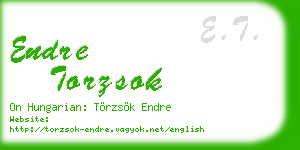 endre torzsok business card